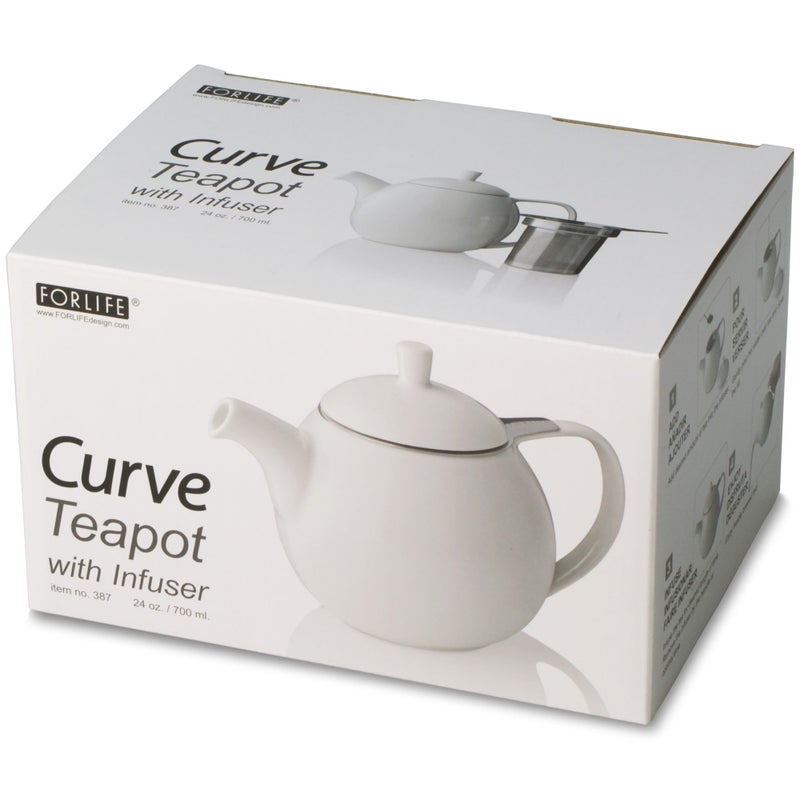FORLIFE Curve Teapot with Infuser, 24-Ounce, Red - Image 3